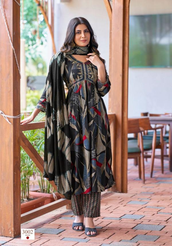 Mystic 9 Heena Vol 3 Rayon Kurti Bottom With Dupatta Collection